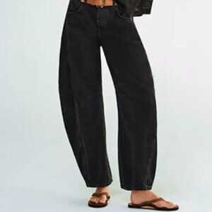 Free People Good Luck Mid-Rise Barrel Jeans, 31